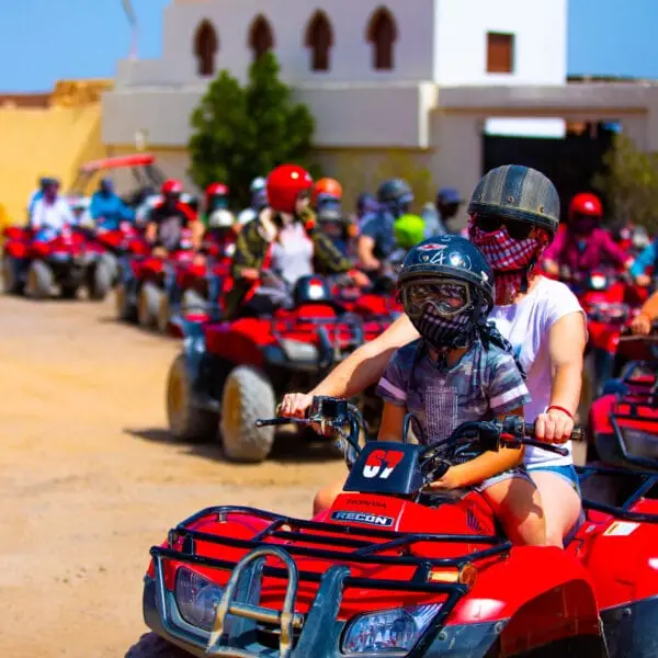 5 Hours Safari by Quad Bike, Buggy, and Camel Ride & Bedouin Village with Party and Dinner from HurghadA