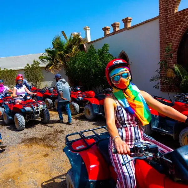 5 Hours Safari by Quad Bike, Buggy, and Camel Ride & Bedouin Village with Party and Dinner from Hurghada